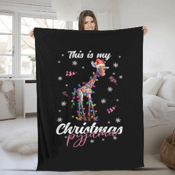 Discover Winter Christmas Pyjama Giraffe Fleece Blankets