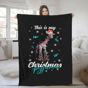 Discover Winter Christmas Pyjama Giraffe Fleece Blankets