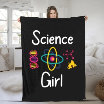 Discover Science Girl Chemistry Biology Student Teacher Fleece Blankets