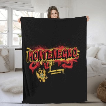 Discover Montenegro Graffiti Design Flags Fleece Blankets