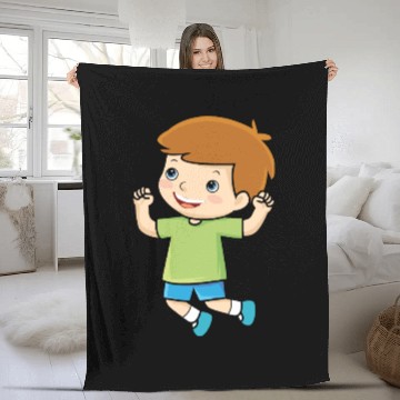 Discover boy jumps school enrollment joy kindergarten boys Fleece Blankets