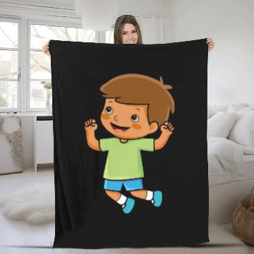 Discover boy jumps school enrollment joy kindergarten boys Fleece Blankets