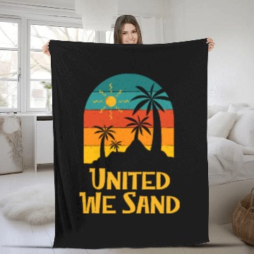Discover United We Sand Beach Sayings Ocean Quotes Funny Fleece Blankets