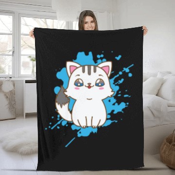 Discover Cat japanese Kawaii Style Animal Fleece Blankets
