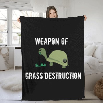 Discover Grass destruction (Light) Fleece Blankets