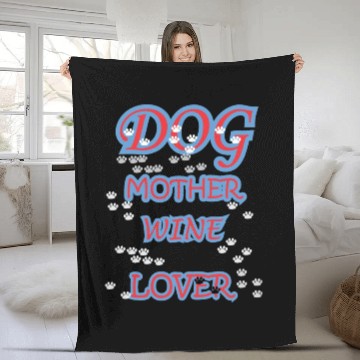 Discover DOG MOTHER WINE LOVER Fleece Blankets