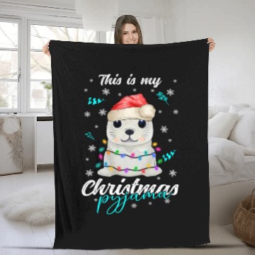 Discover Winter Christmas Pyjama Seal Fleece Blankets