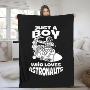 Discover Boy love astronauts Fleece Blankets