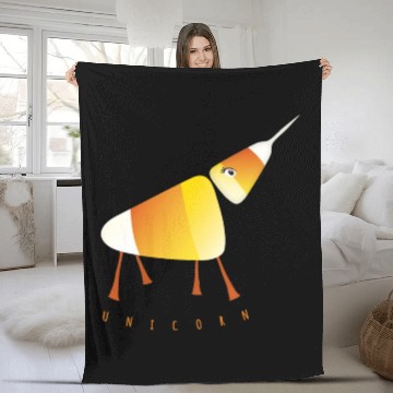 Discover UNICORN Funny Candy Corn Halloween Fleece Blankets