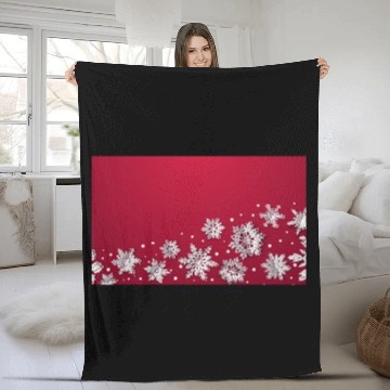 Discover Modern Snowflakes Red Fleece Blankets