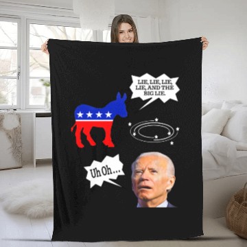 Discover Biden Donkey pox lie lie lie lie and the big lie Fleece Blankets