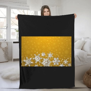 Discover Yellow Snowflakes Pattern Fleece Blankets