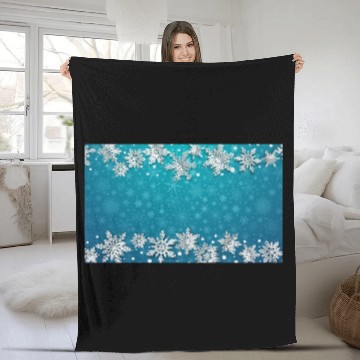 Discover Elegant Teal Winter Snowflakes Pattern Fleece Blankets