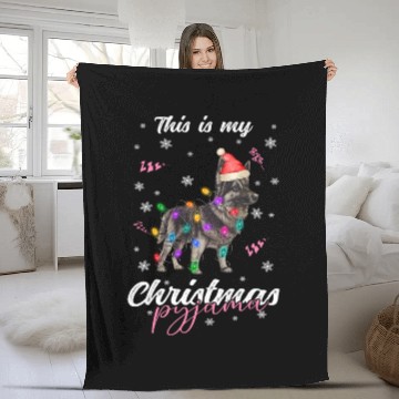 Discover Winter Christmas Pyjama German Shepherd Dog Fleece Blankets