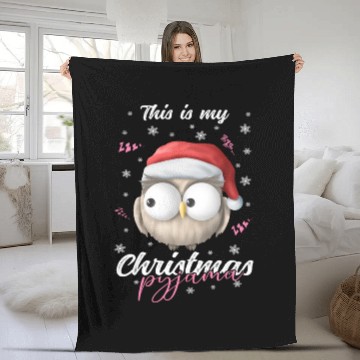 Discover Winter Christmas Pyjama Owl Fleece Blankets