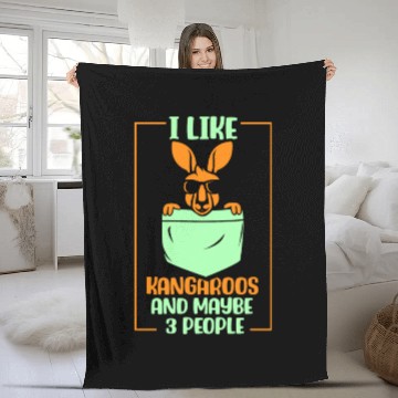 Discover I Like Kangaroos And Maybe 3 People Lover Kangaroo Fleece Blankets