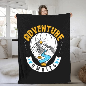 Discover Adventure Awaits Hot Air Balloon Thrill Seeker Fleece Blankets