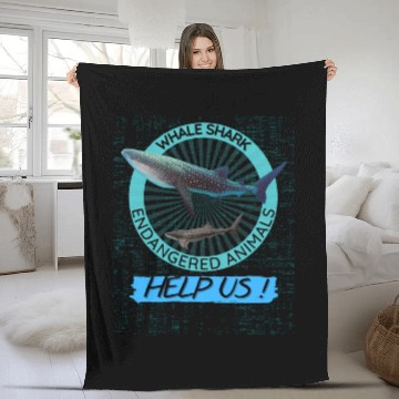 Discover Protect Marine Animal Whale Shark Fleece Blankets