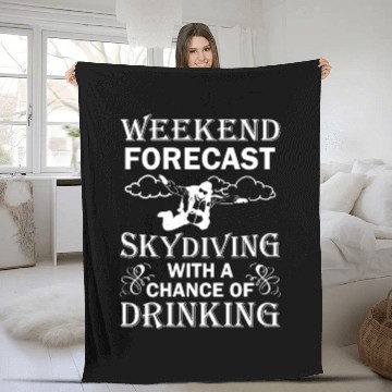Discover Weekend Forecast Skydiving Fleece Blankets