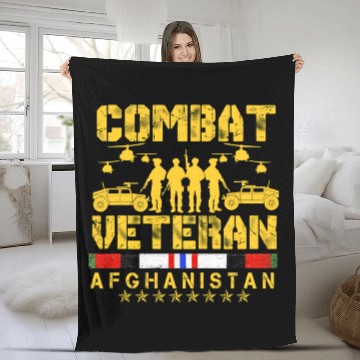 Discover Combat Veteran Afghanistan Proud Us Fleece Blankets