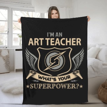 Discover Art Teacher Fleece Blankets - Superpower Job Gift Item Fleece Blankets