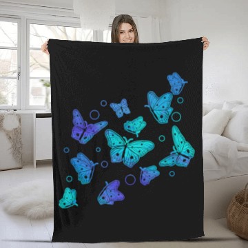 Discover Blue Butterflies Gardening Butterfly Lover Fleece Blankets