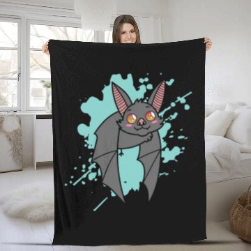 Discover Bat in japanese Kawaii Style Animal Fleece Blankets