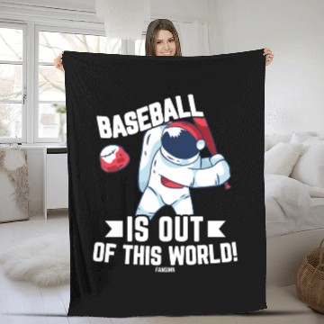 Discover Baseball bat space comet planet Fleece Blankets
