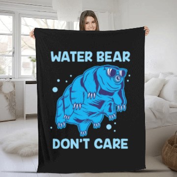 Discover Water Bear Don't Care Tardigrade Microbiology Gift Fleece Blankets