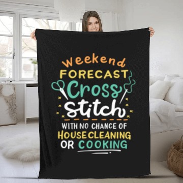 Discover Weekend Forecast Cross Stitch Fleece Blankets