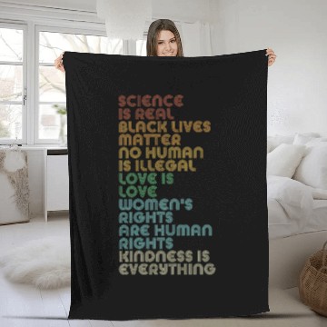 Discover Vintage, Retro Science Is Real, Black Lives Matter Fleece Blankets