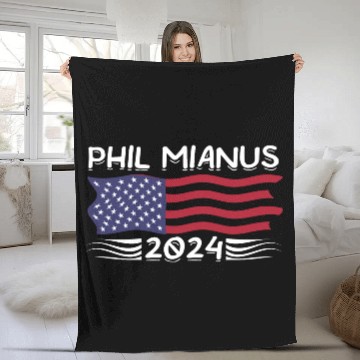 Discover Phil Mianus Funny Presidential Election 2024 Parod Fleece Blankets