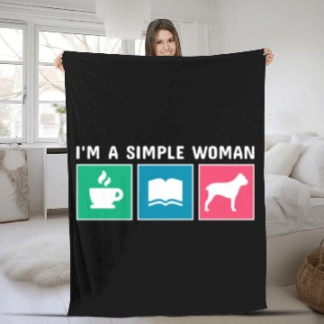 Discover Coffee Books Cane Corso I'm A Simple Woman Fleece Blankets