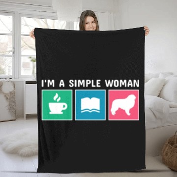 Discover Coffee Books Great Pyrenees I'm A Simple Woman Fleece Blankets