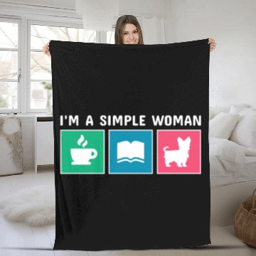 Discover Coffee Books Yorkshire Terrier I'm A Simple Woman Fleece Blankets