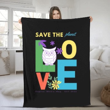 Discover Save the planet eco friendly design Fleece Blankets