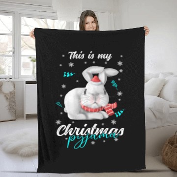 Discover Winter Christmas Pyjama rabbit Fleece Blankets