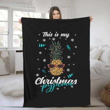 Discover Winter Christmas Pyjama Pineapple Fleece Blankets