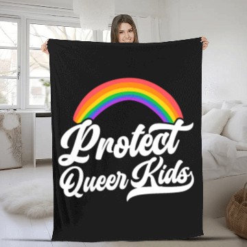 Discover Protect The Queer Kids Rainbow Pride Month Fleece Blankets