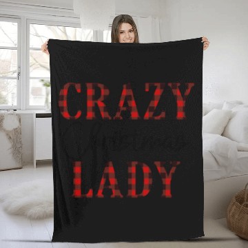 Discover Crazy Christmas Lady Fleece Blankets