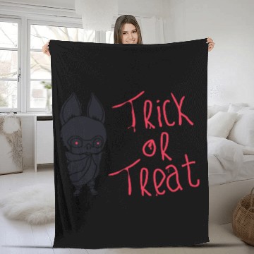 Discover trick or treat kids in cute bat costumes Fleece Blankets