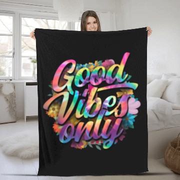 Discover Hippie Peace Groovy FlowerPower Boho Woodstock Fleece Blankets