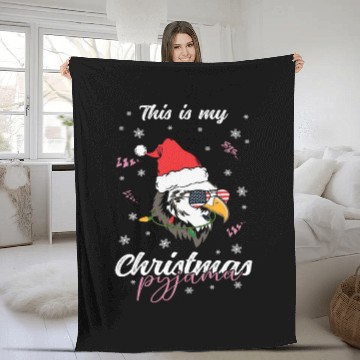 Discover Winter Christmas Pyjama Eagle Fleece Blankets