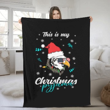 Discover Winter Christmas Pyjama Eagle Fleece Blankets