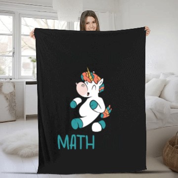 Discover Math Number Lovers Mathematics Unicorn Teacher Fleece Blankets
