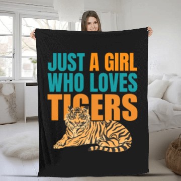 Discover JUST A GIRL WHO LOVES TIGERS Fleece Blankets