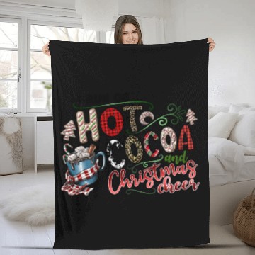 Discover I Run On Hot Cocoa And Christmas Cheer Fleece Blankets