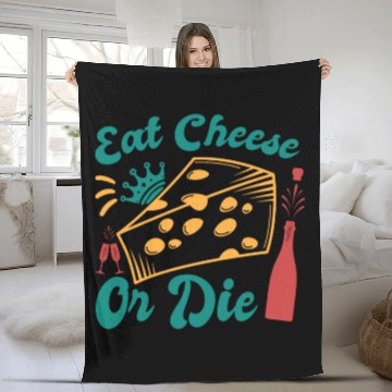 Discover Eat Cheese Or Die Fleece Blankets