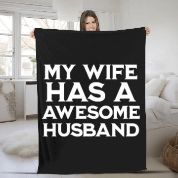 Discover My wife has a awesome husband - couple married Fleece Blankets