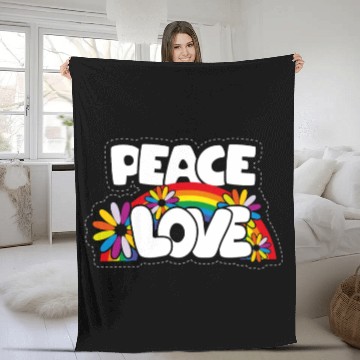 Discover Peace love hippie Fleece Blankets